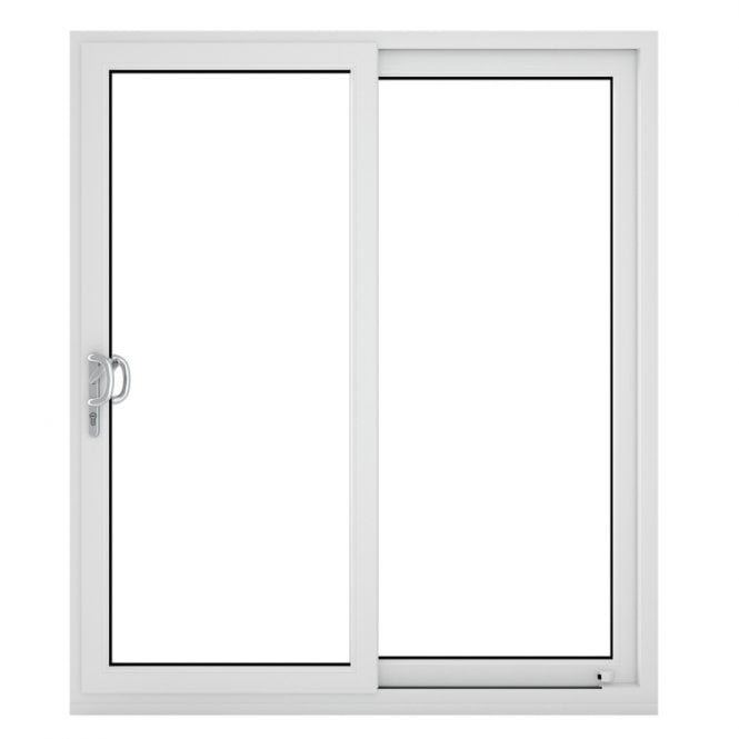 Crystal uPVC White Sliding Patio Left to Right 150mm Cill Included Clear Glazing