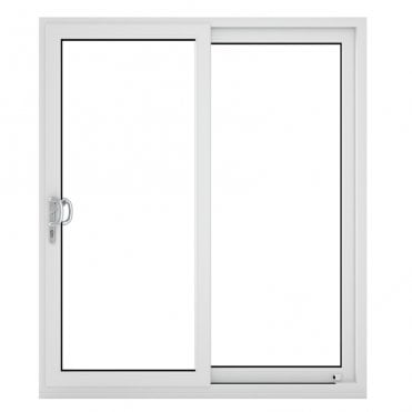 crystal uPVC White Sliding Patio Left to Right 150mm Cill Included Clear Glazing