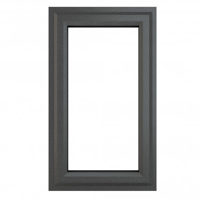 Crystal uPVC Window 7016 external White Internal A Rated Left Hand Side Hung - Grey with Clear Glazing