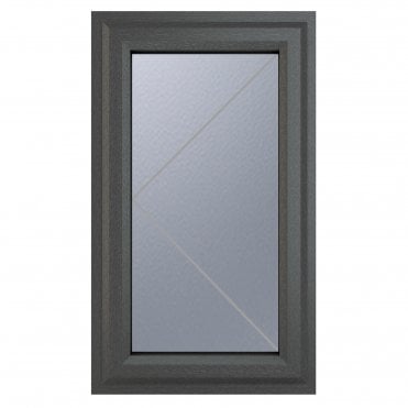 Crystal uPVC Window 7016 external White Internal A Rated Left Hand Side Hung - Grey with Obscure Glazing