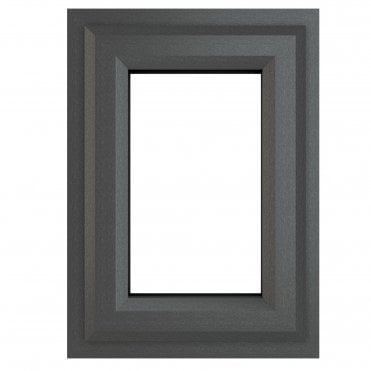 Crystal uPVC Window 7016 external White Internal A Rated Top Opener - Grey with Clear Glazing