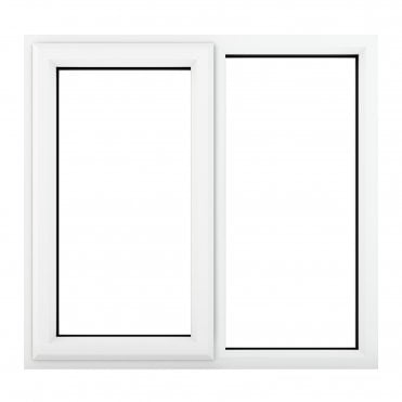 Crystal uPVC Window A Rated Left Hand Side Hung Next to a Fixed Light - White with Clear Glazing