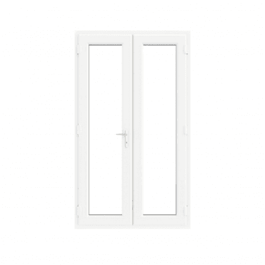 White UPVC French door 1190–1790×2055mm LH master clear glazed 150mm cill