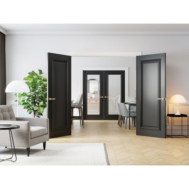 Deanta Blenheim Black Prefinished Door