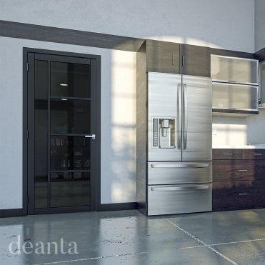Brixton Black Prefinished Tinted Glaze Door