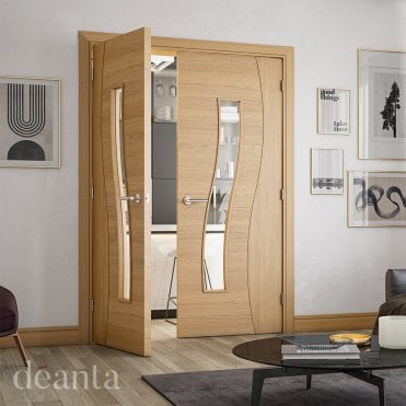 Cadiz Pre-Finished Oak 1 Lite Clear Glaze Door