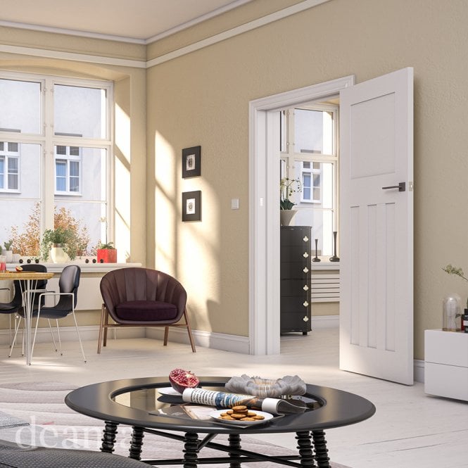 Deanta Cambridge White Primed Door