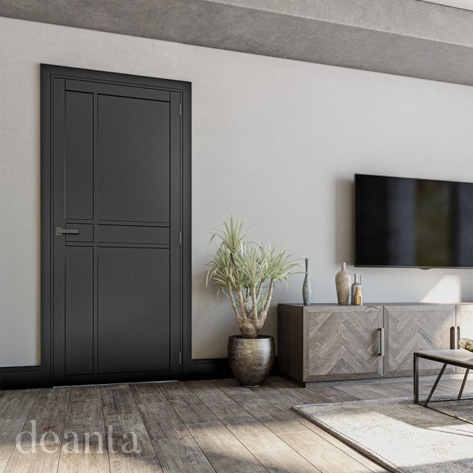 Deanta Dalston Black Prefinished Door