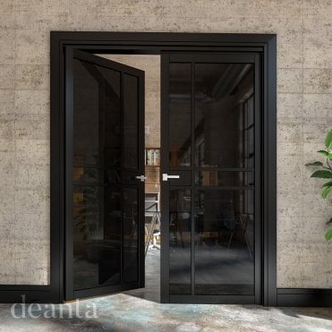 Dalston Black Prefinished Tinted Glaze Door