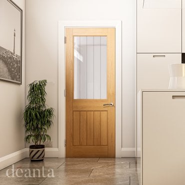 Ely Prefinished Oak Glazed (1 Lite Half) Doors