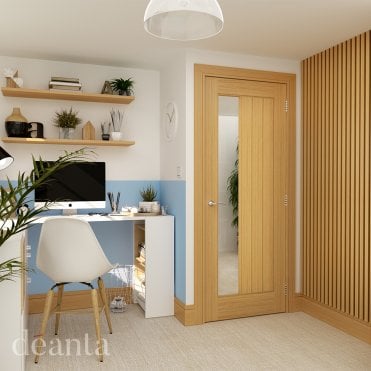 Ely Prefinished Oak Glazed Side 1 Lite Door