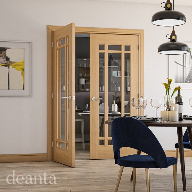 Deanta Kerry Unfinished Oak Bevelled Glazed Door