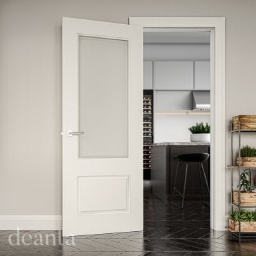 Madison White Primed Bevelled Glaze Door