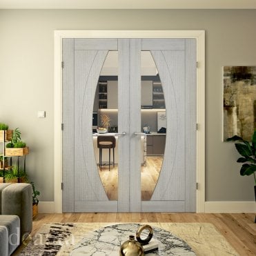 Ravello Light Grey Ash 1 Lite Glazed Door