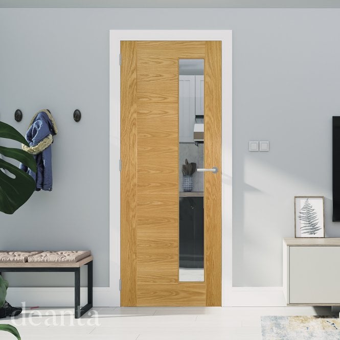 Deanta Seville Prefinished Oak Side 1 Lite Glazed Door