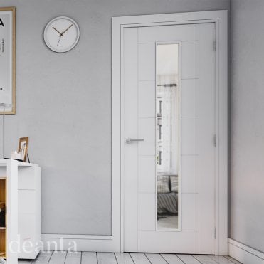 Seville White Primed Glazed 1 Lite Door