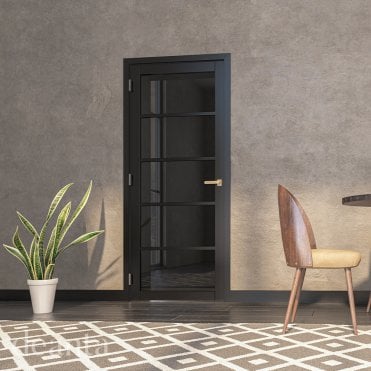 Shoreditch Black Prefinished Tinted Glaze Door