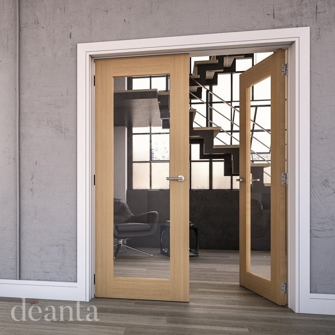 Deanta Walden Unfinished Oak 1 Lite Clear Glazed