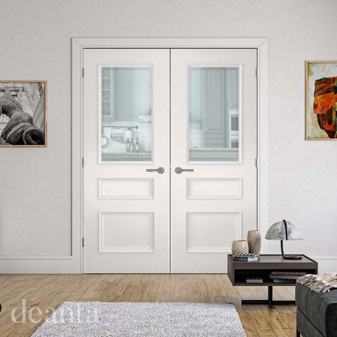 Deanta Windsor White Primed Bevelled Glaze Door