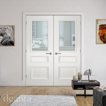 Windsor White Primed Bevelled Glaze Door