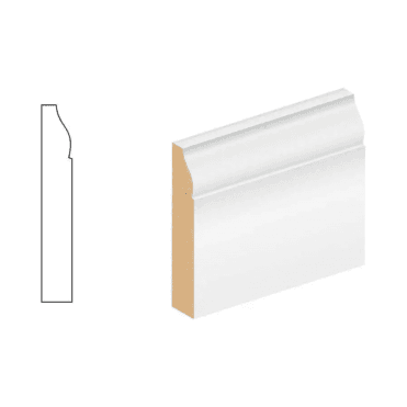 White Primed MDF Ogee Skirting Boards