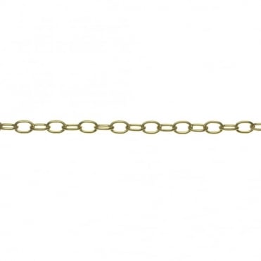 1.8 x 8mm Brass Plated Unwelded Decorative Strong Chain - 40m