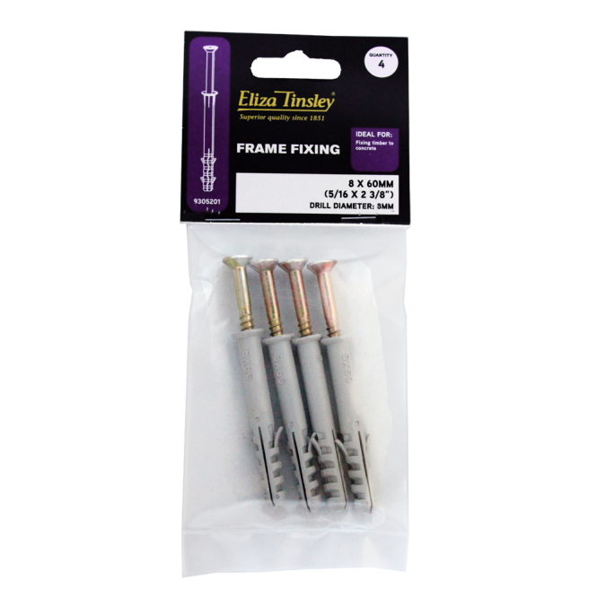 Eliza Tinsley 10 X 100MM Frame Fixing - Box of 5 Packs of 4 Pieces