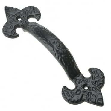 179mm Handle Pull Fleur De Lys Black (Box of 5)