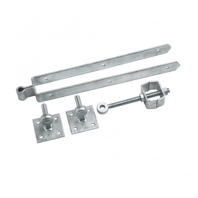Eliza Tinsley 24inch  Galvanised Adjustable Field Gate Set Hooks on Plates