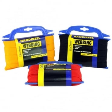 25mm Yellow Webbing Hand reel x 15M (Box of 5)