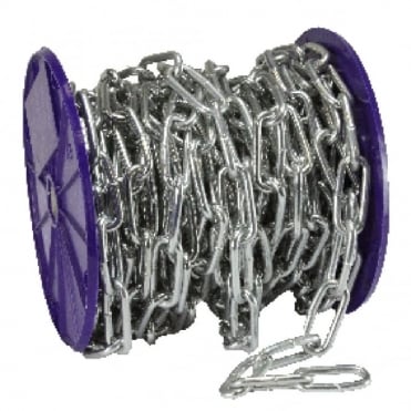 3mm Galvanised Medium Link Welded Chain Reel - 30m