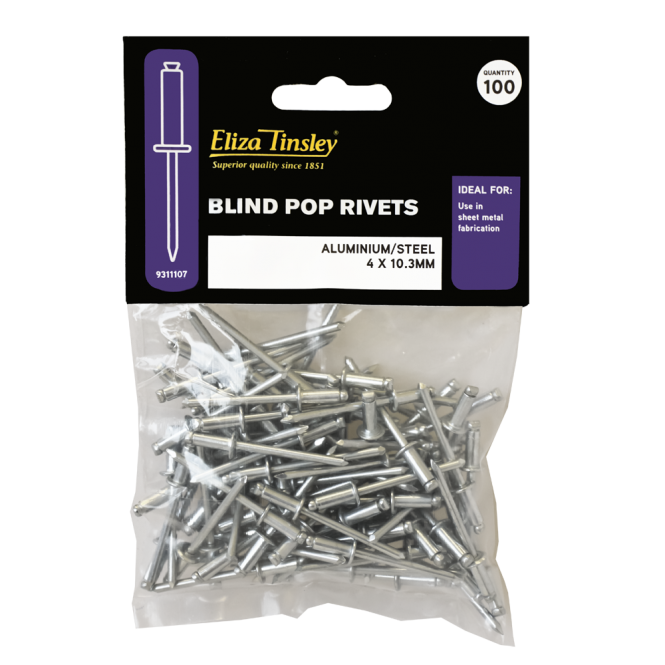 Eliza Tinsley 4.8X10.9 Aluminium Blind Pop Rivet - Box of 5 Packs of 100 Pieces