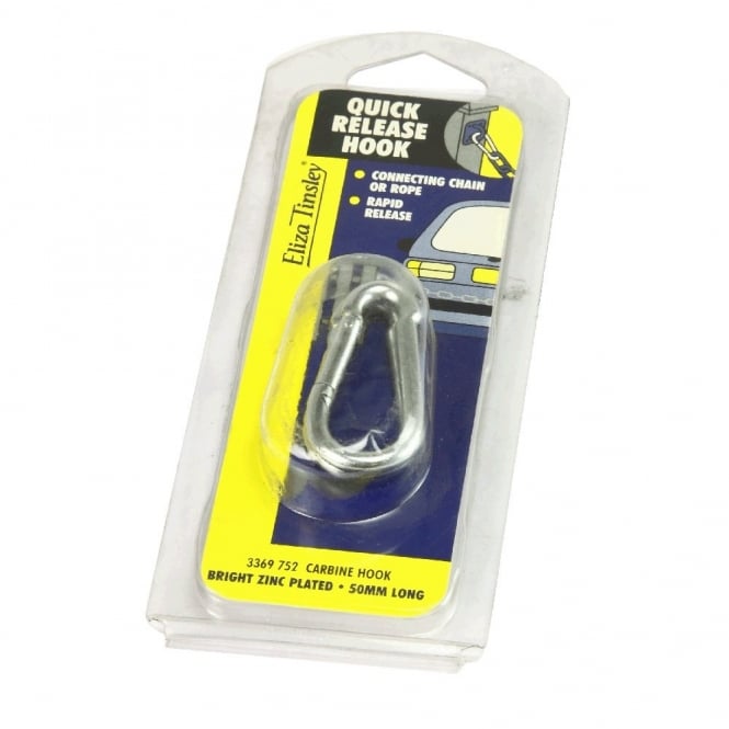 Eliza Tinsley 50mm Bright Zinc Plated (BZP) Untested Carbine Hooks (Box of 5)