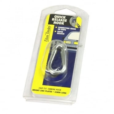 50mm Bright Zinc Plated (BZP) Untested Carbine Hooks (Box of 5)