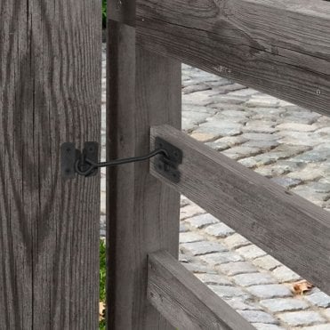 6" 152mm Black Light Cabin Hook on Plate (With Fixings)