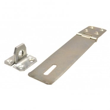 6" 152mm Bright Zinc Plated BZP Safety Hasp & Staple (with Fixings)
