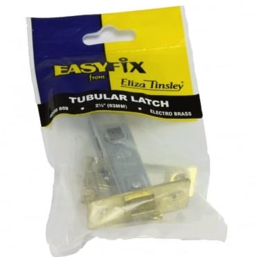 63mm Electro Brass Tubular Latch (Pack of 6)