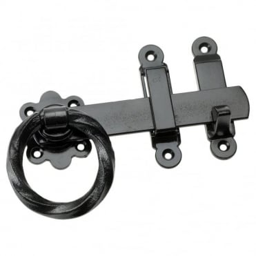 6inch Black Twisted Ring Gate Latches