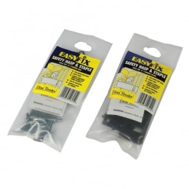 6inch  x 12G Black Heavy Hasps & Staples Wall