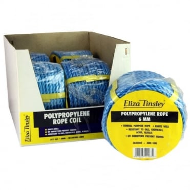6mm Blue Polypropylene Rope 30m Coil (Box of 5)