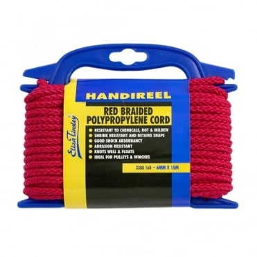 6mm Red Poly Cord Hand reel 15M (Box of 5)