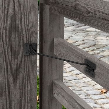 8" Black Light Cabin Hook on Plate (With Fixings)