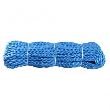 9mm Blue Polypropylene Wagon Rope 27m Hank (one end spliced)