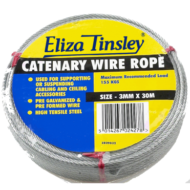 Galvanised Catenary Wire - 100m Coil
