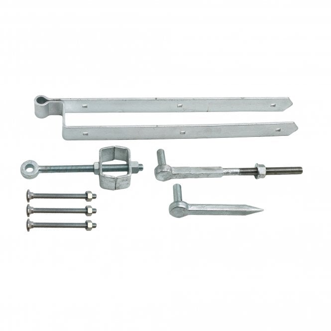 Eliza Tinsley Galvanised Straight Eye on Corner Hinge Set