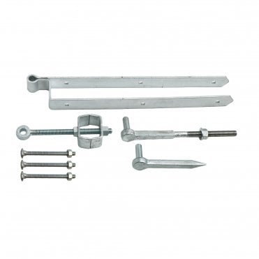 Galvanised Straight Eye on Corner Hinge Set
