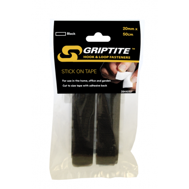 GRIPTITE 20mmx50cm White Stick on Tape (Box of 6)