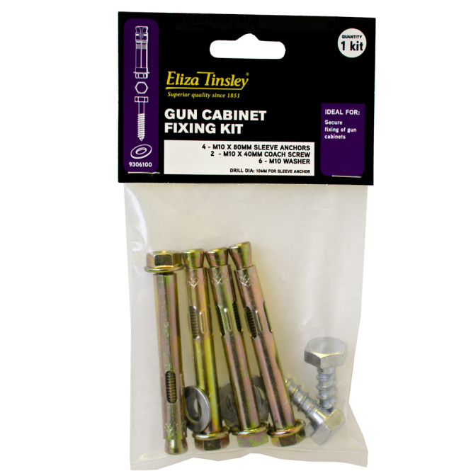 Eliza Tinsley Gun Cabinet Fixing Kit - Colour Grey (Box of 5)