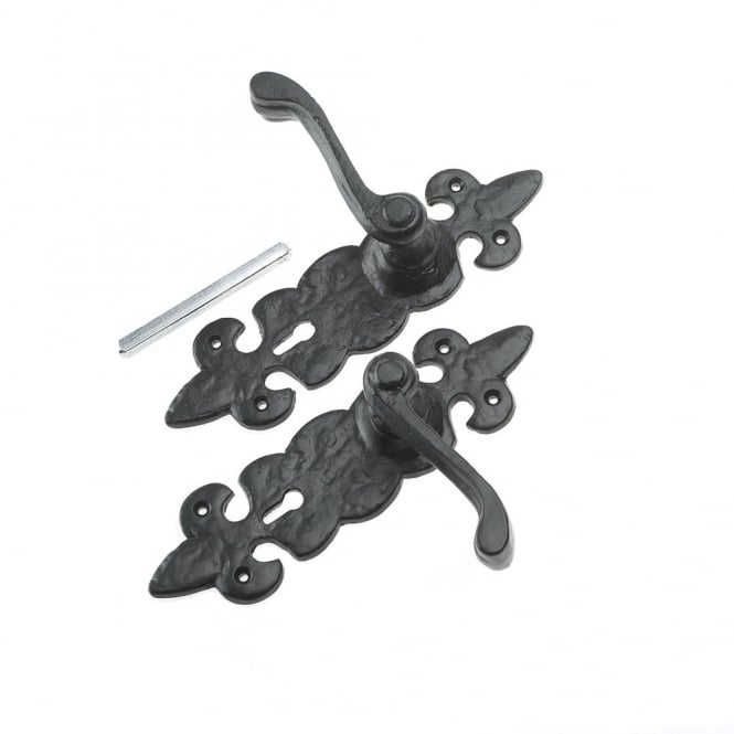 Eliza Tinsley Lever Lock Set Fleur De Lys Black 190mm (Box of 5)