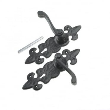 Lever Lock Set Fleur De Lys Black 190mm (Box of 5)